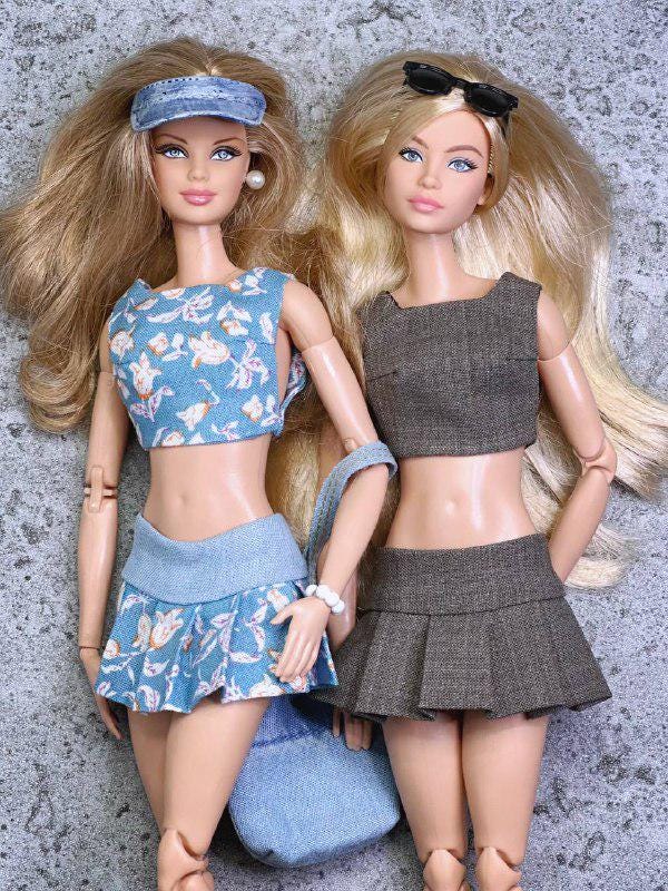 PDF Digital Pattern pleated skirt and top for Fashion Royalty, Nu Face, Poppy Parker, BBMTM, BBSS dolls. + Video tutorial