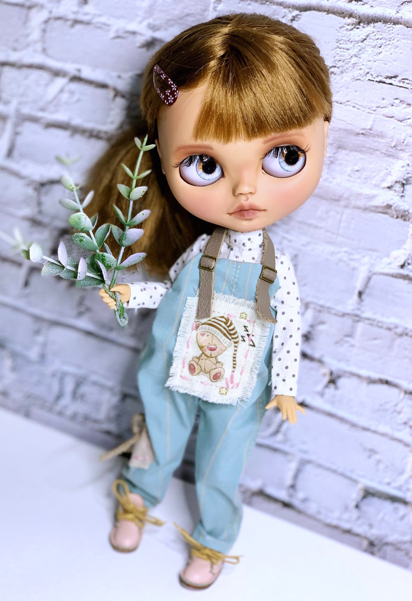 Blythe Doll (OOAK) Doll with medium blonde short hair, brunette 1/6 Custom 30 cm