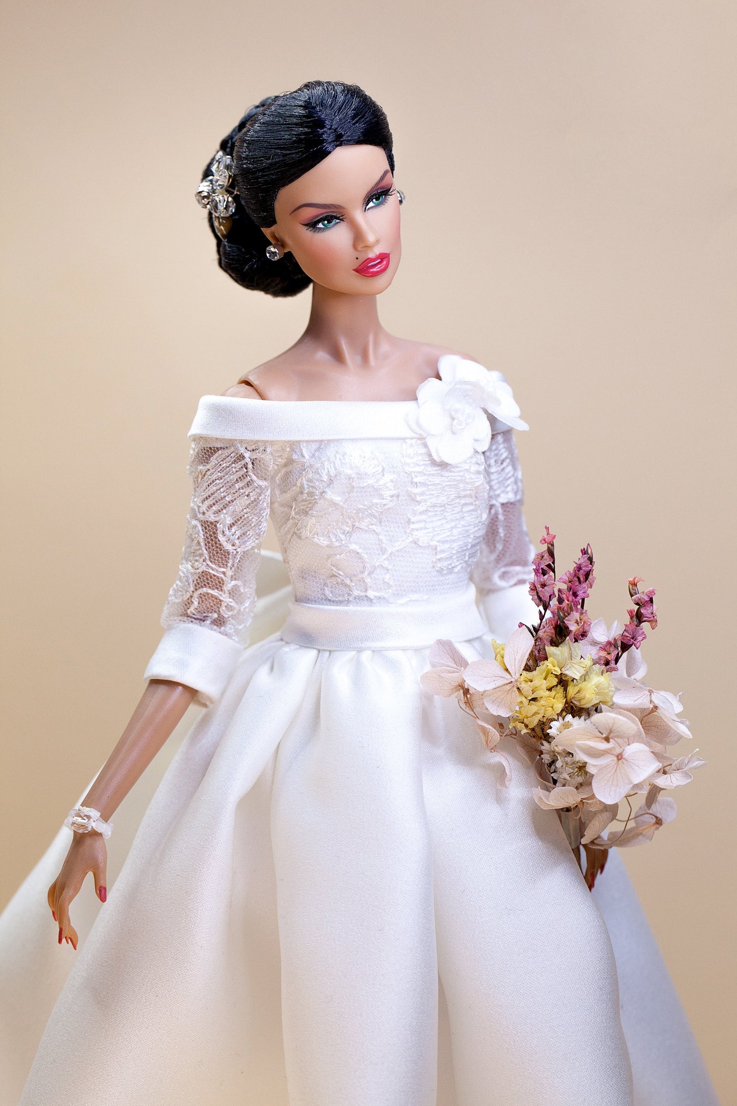 Wedding dress for Integrity toys Fashion Royalty Nu Face Poppy Parker 12 inch fashion dolls.