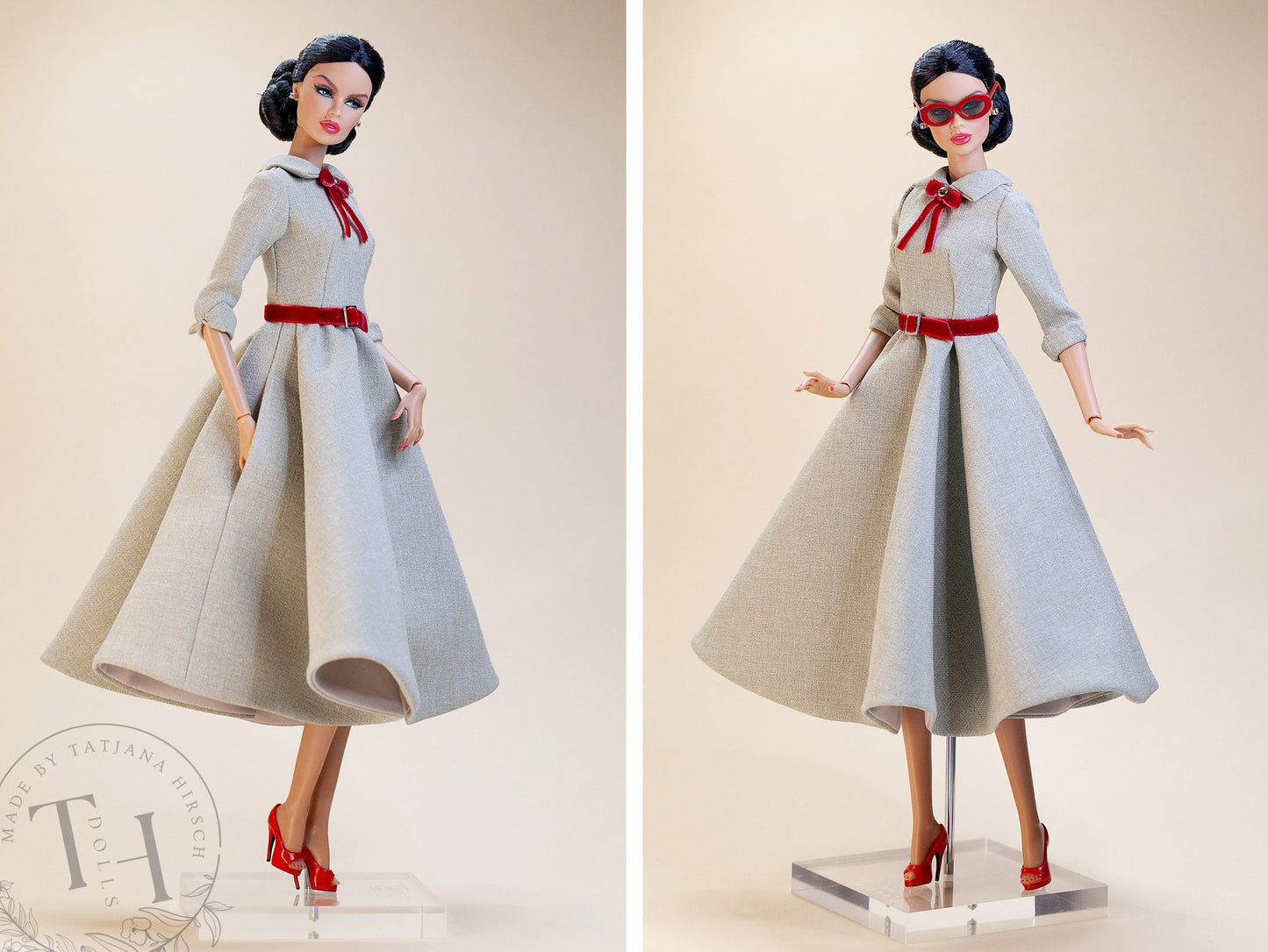 PDF Digital Pattern retro dress for BB &amp; Integrity toys dolls. VIDEO tutorial.