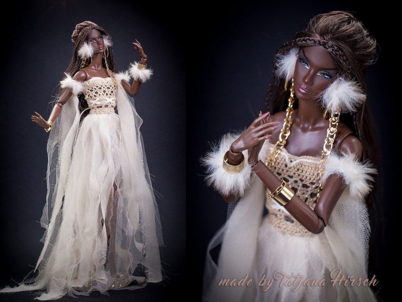 Earth Angel dress for Integrity toys Fashion Royalty Nu Face Poppy Parker dolls.