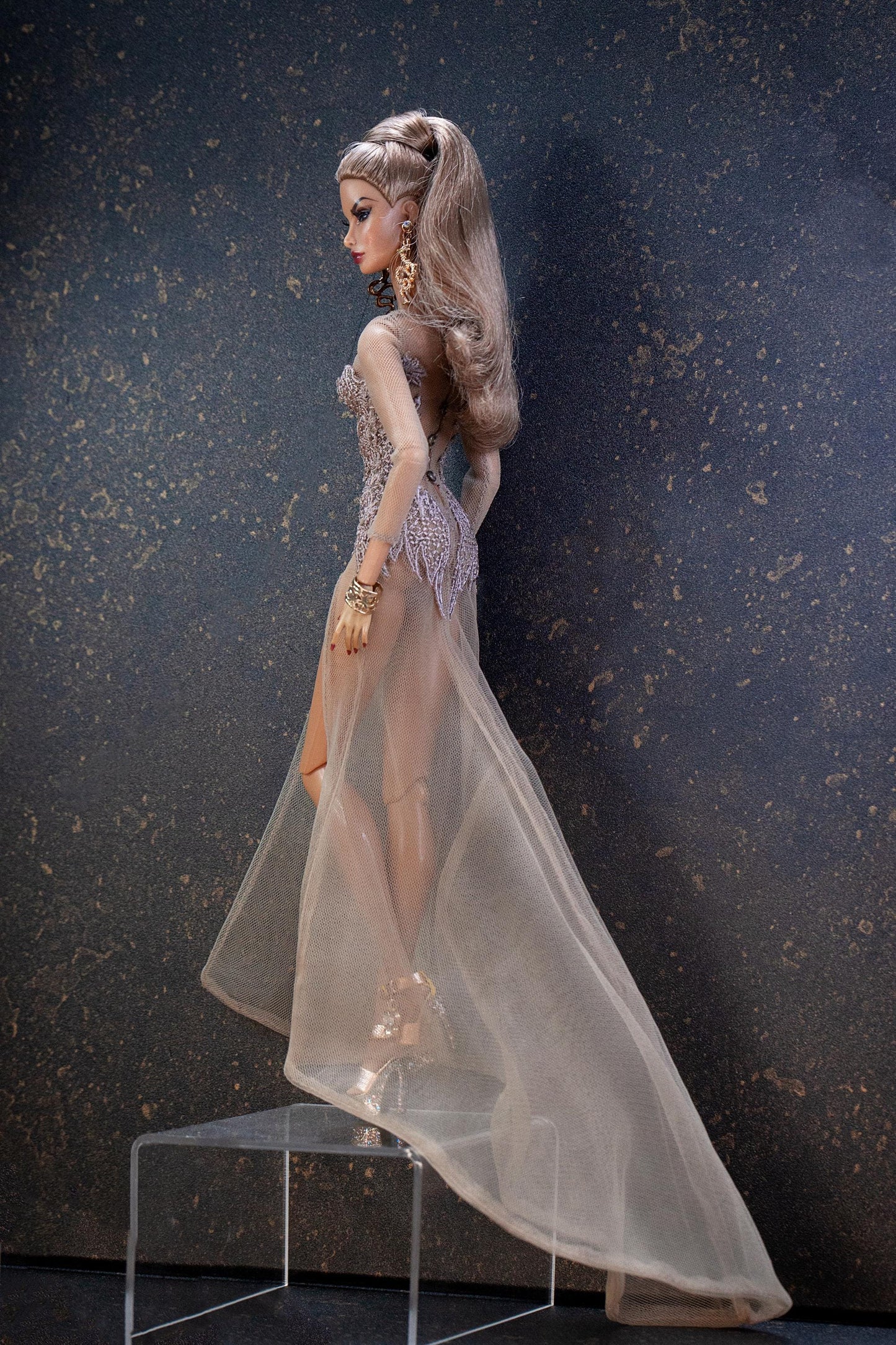 Digital Embroidery &amp; Sewing Pattern – illusion naked dress with embroidered elements for Fashion Royalty, Nu Face Dolls