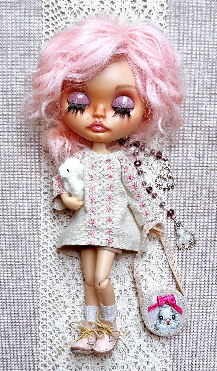 PDF Digital Pattern boho hippie blouse for BB, Poppy Parker, Tulabelle, Fashion royalty, Nu face and Blythe dolls.