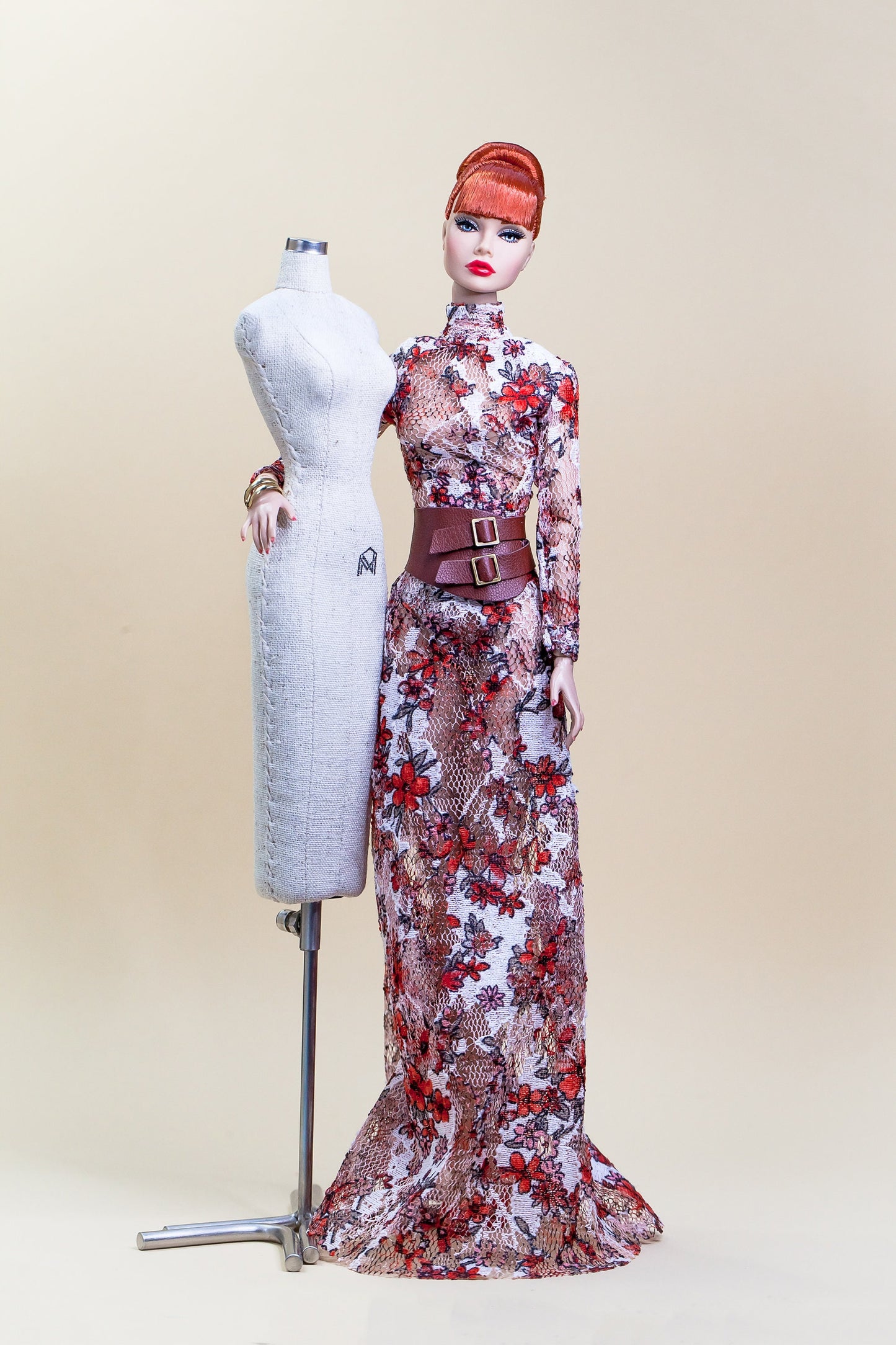 Long printed dress for Integrity Toys Poppy Parker Nu Face Fashion Royalty dolls
