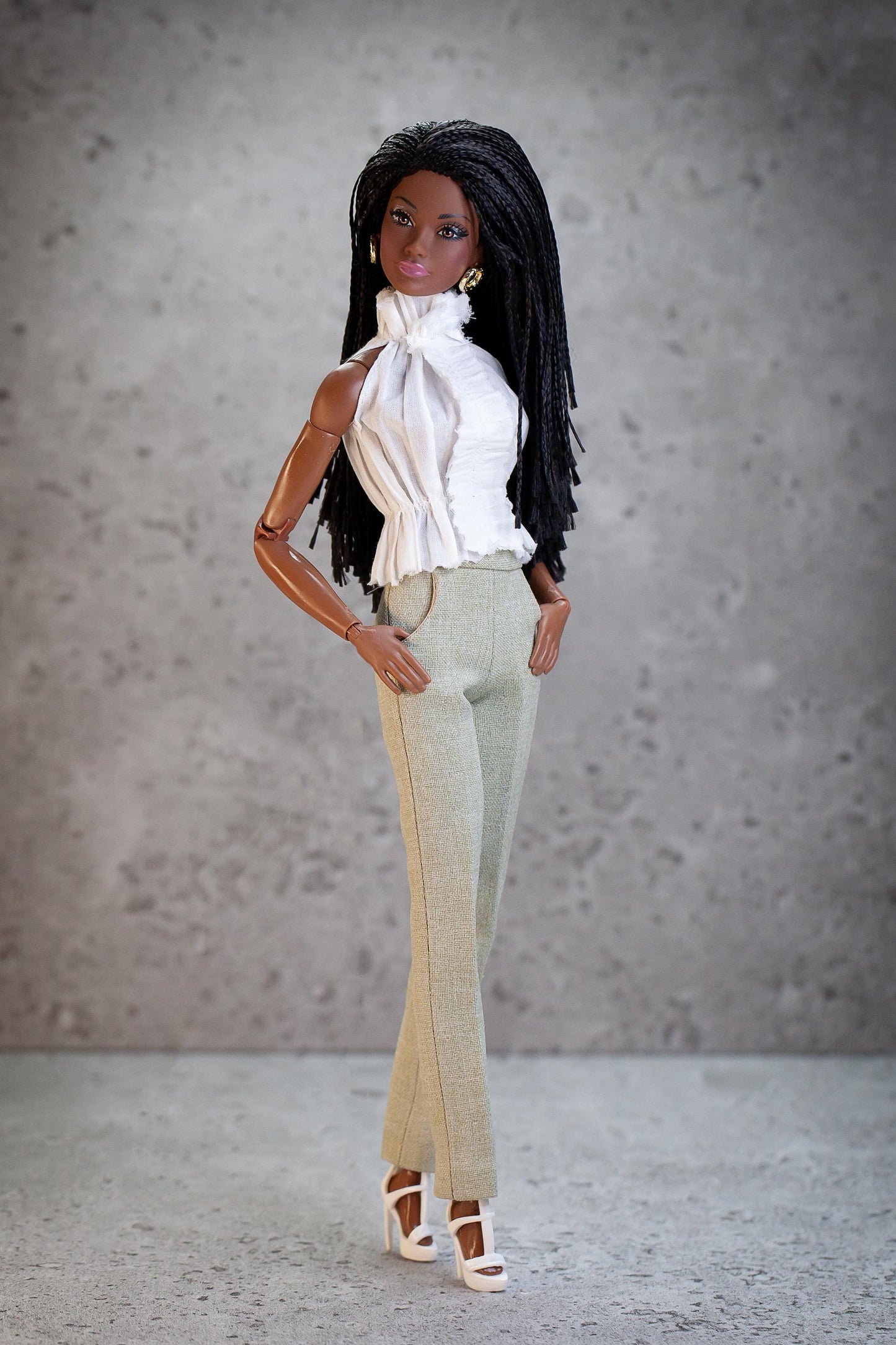 PDF Digital Pattern vest + pants trousers suit for BBMTM fashion dolls. VIDEO tutorial.