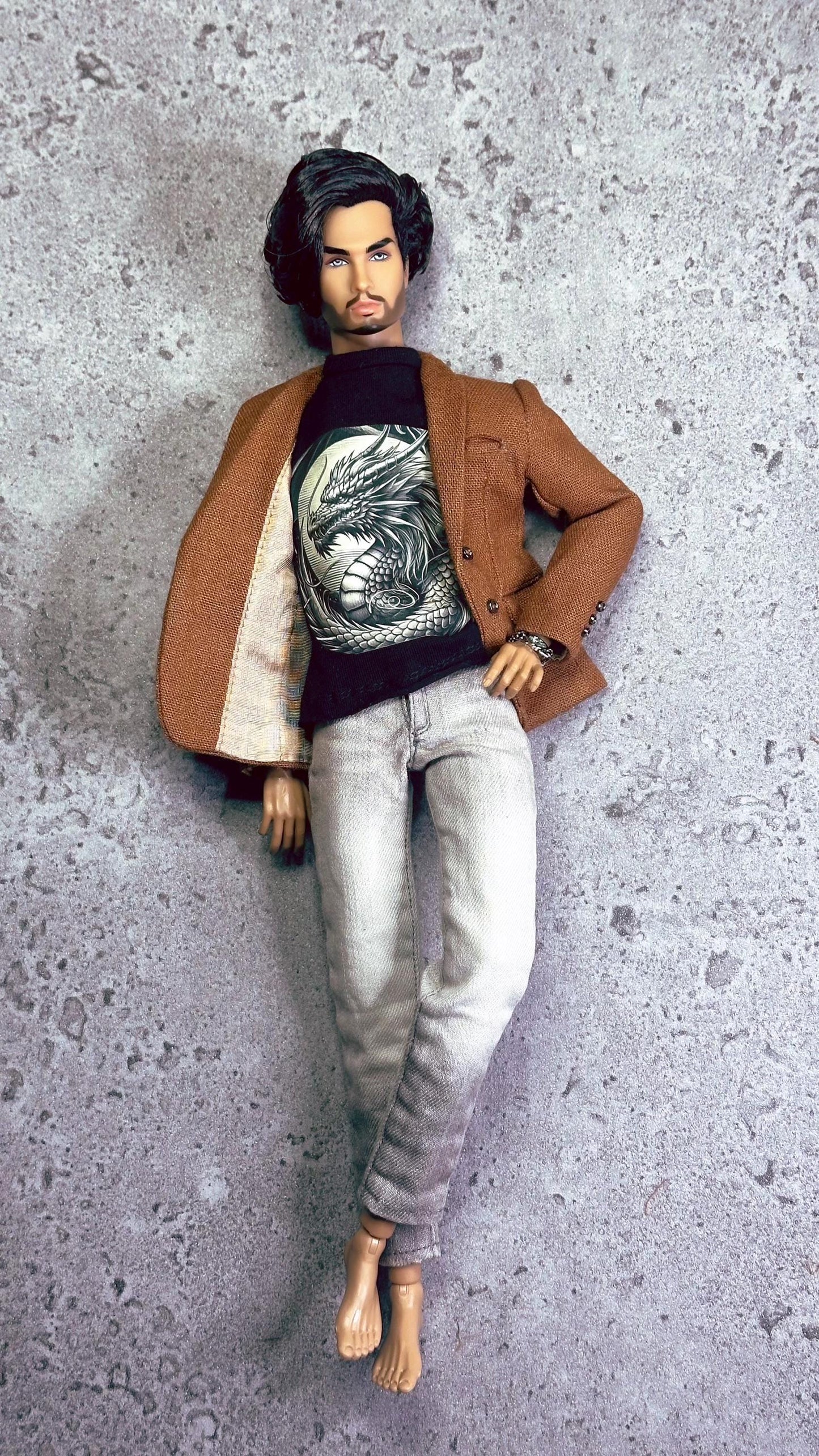 PDF Digital Pattern slim fit jacket coat for male FR HOMME Monarch doll Integrity toys. Video tutorial.