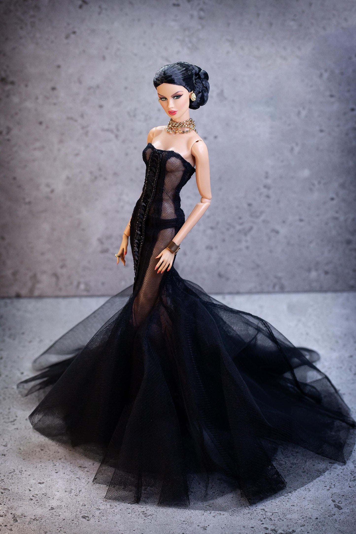 Fishtail dress, wedding dress for Integrity Toys 12-inch fashion dolls. Limited Edition!