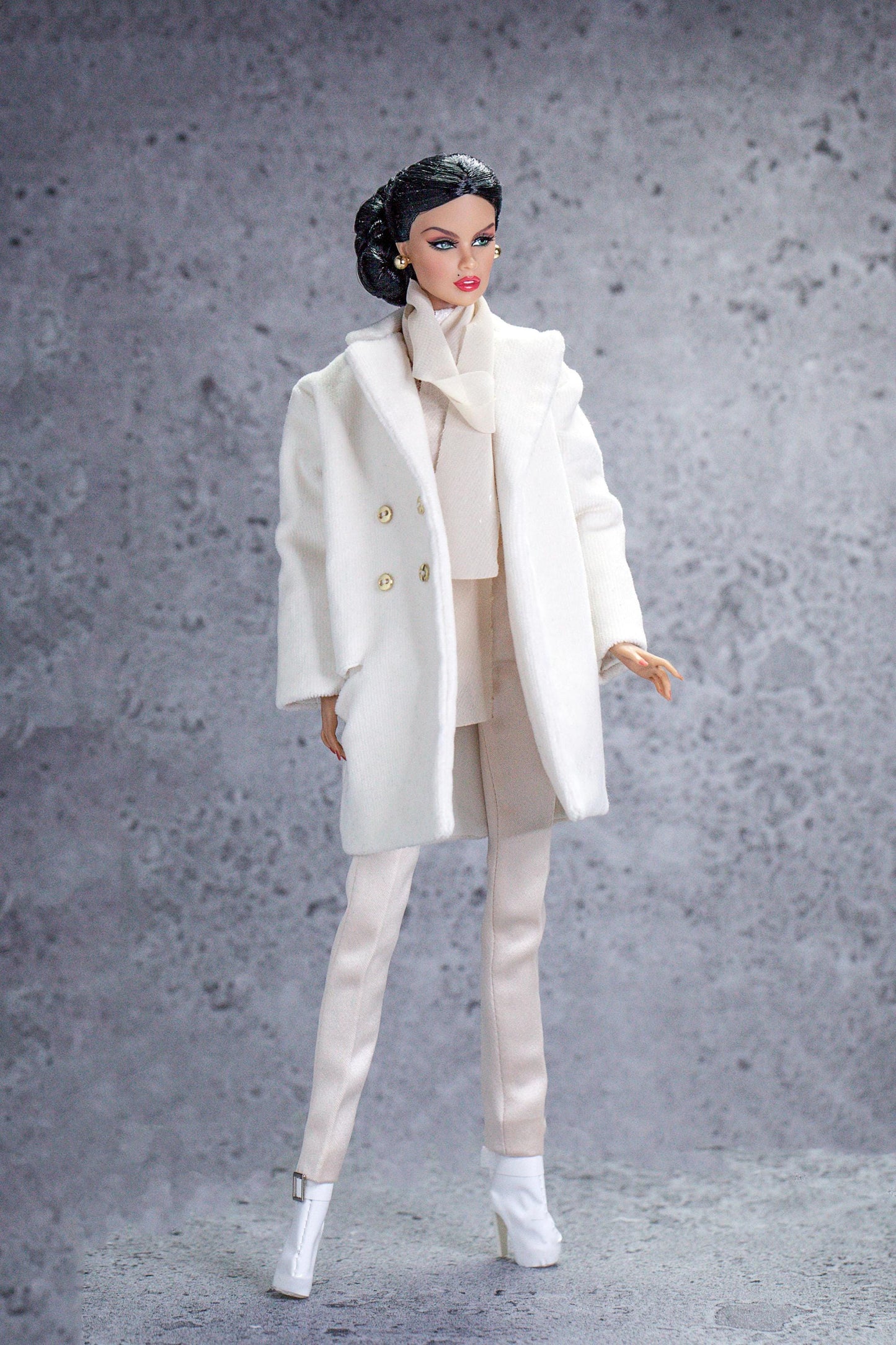 Elegant trench coat for Integrity Toys Poppy Parker Fashion Royalty Nu Face