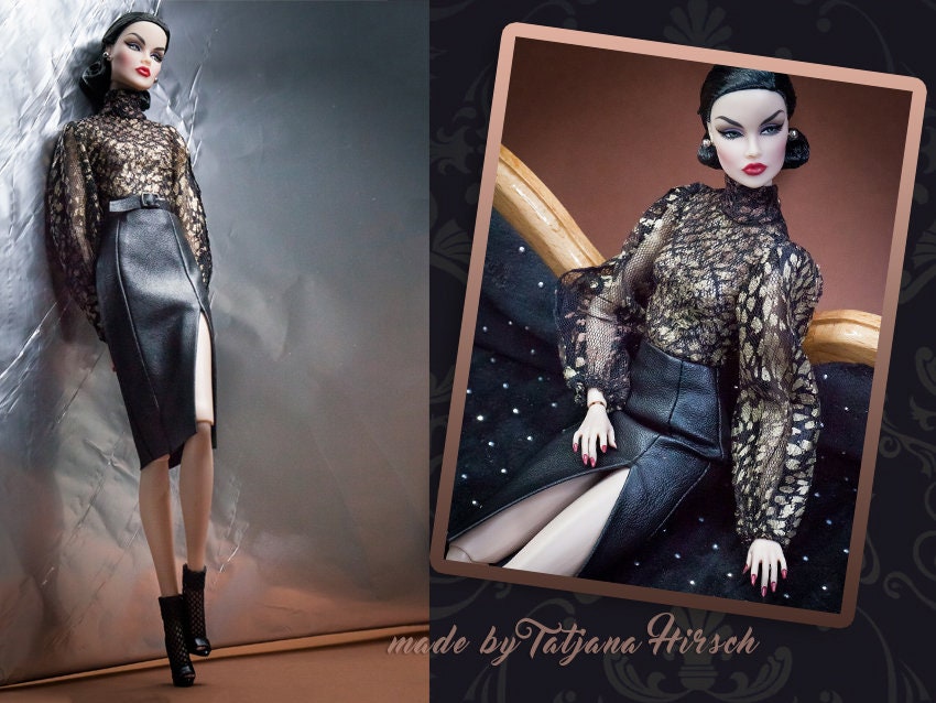 Body and skirt leather imitation for Integrity Toys Poppy Parker Fashion Royalty Nu Face dolls