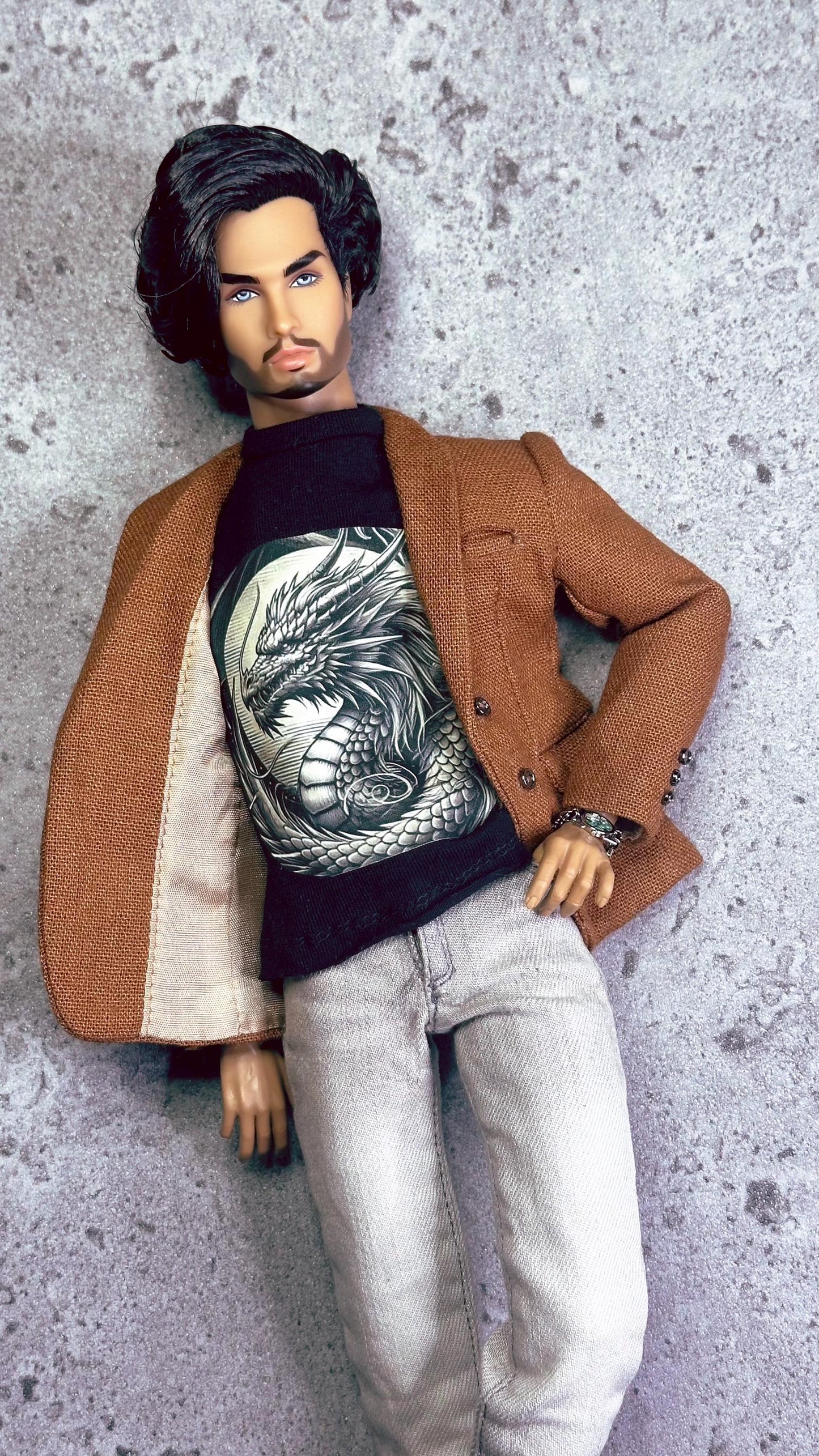 PDF Digital Pattern slim fit jacket coat for male FR HOMME Monarch doll Integrity toys. Video tutorial.