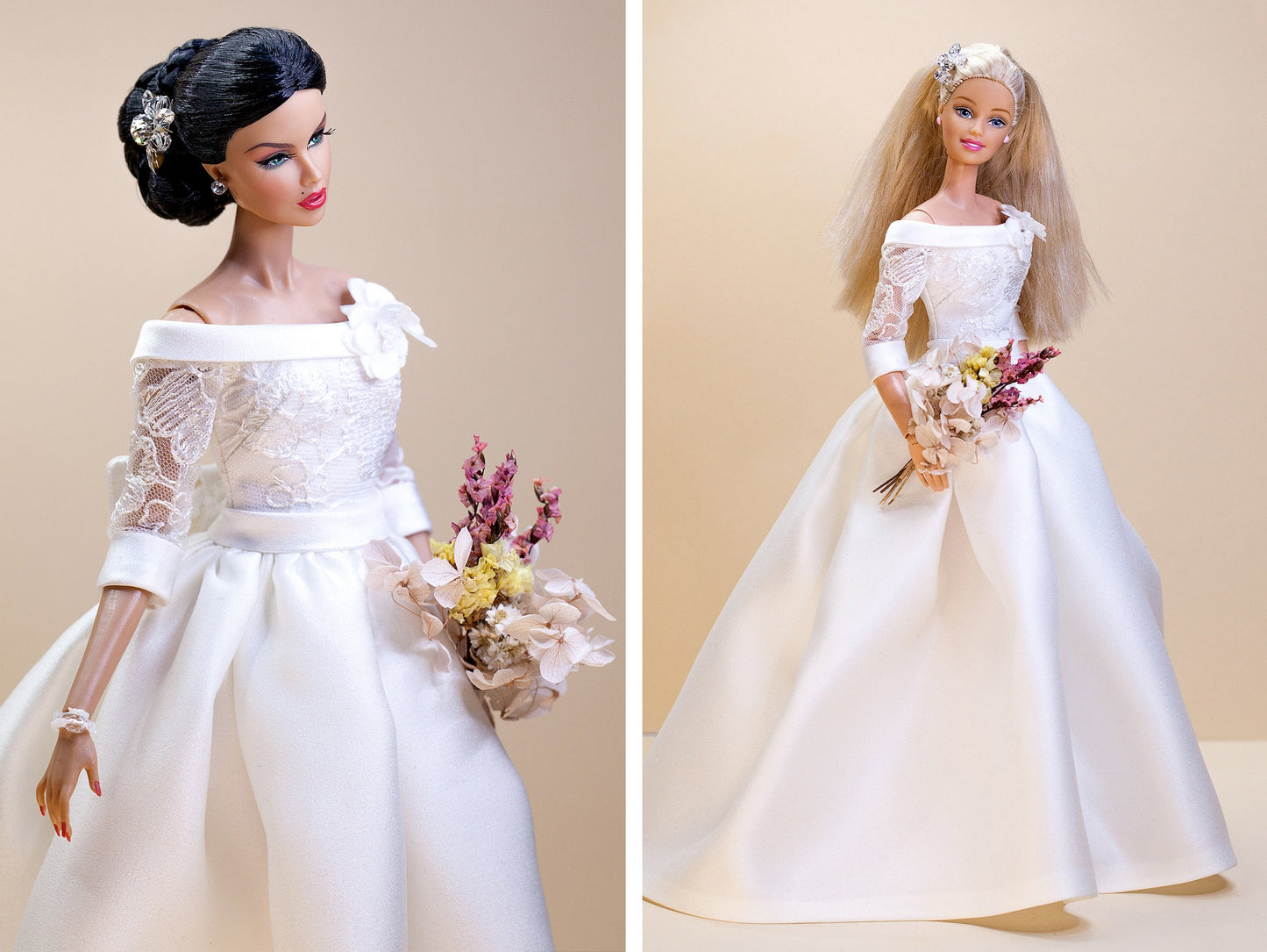 PDF Digital Pattern bridal dress, ball gown dress for BB &amp; Integrity toys dolls. VIDEO tutorial.