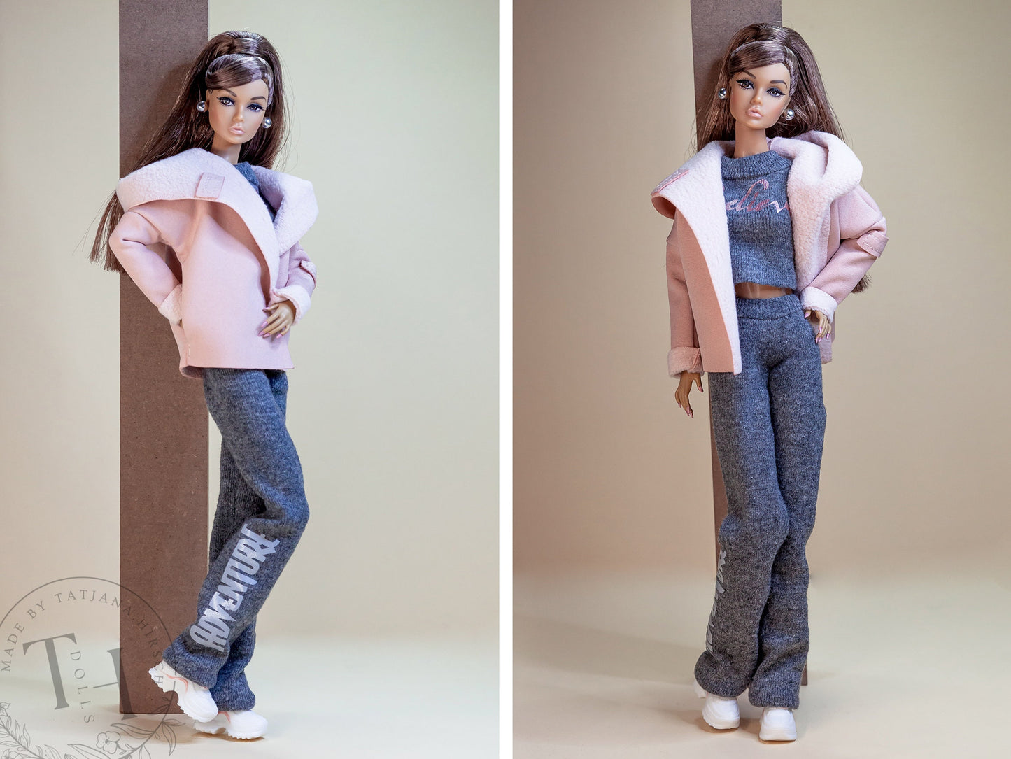 PDF Digital Pattern short parka jacket for BB &amp; Integrity toys dolls. VIDEO tutorial.