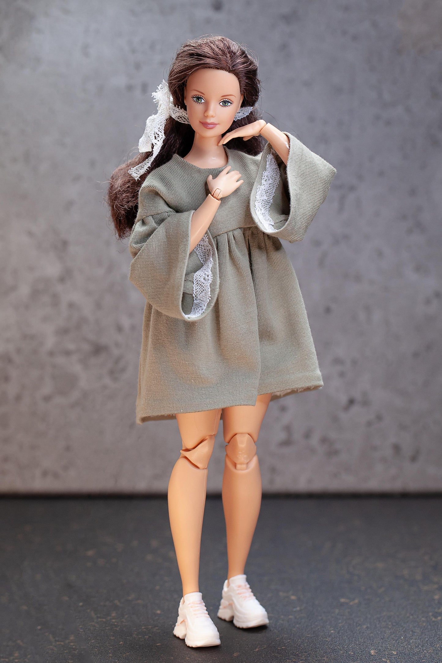 PDF Digital Pattern babydoll dress for BB, Curv. &amp; Integrity toys dolls. VIDEO tutorial.