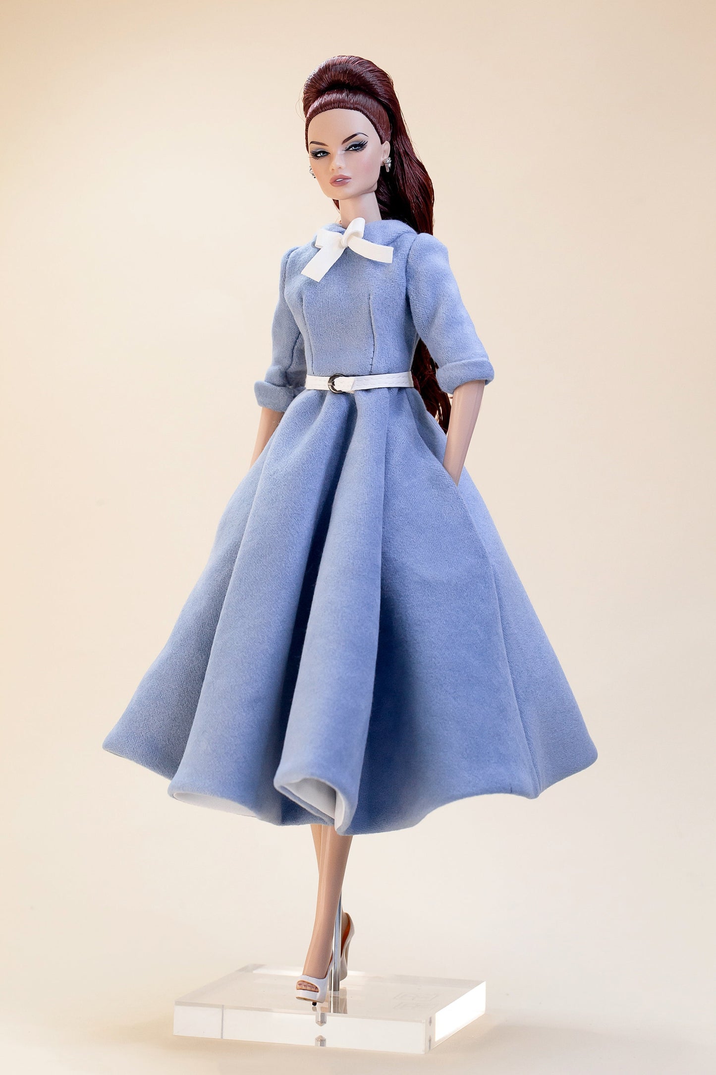 PDF Digital Pattern retro dress for BB &amp; Integrity toys dolls. VIDEO tutorial.