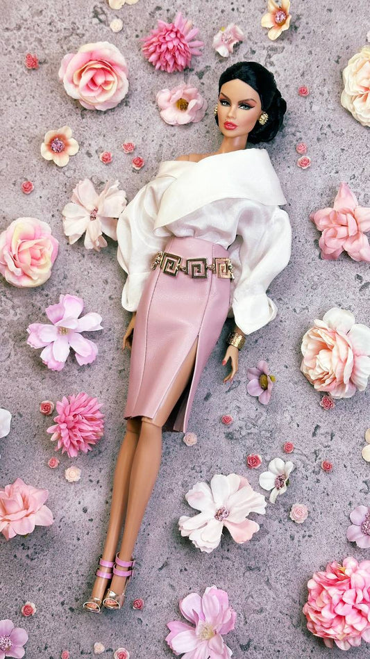 Blouse body and skirt leather imitation for Integrity Toys Poppy Parker Fashion Royalty Nu Face