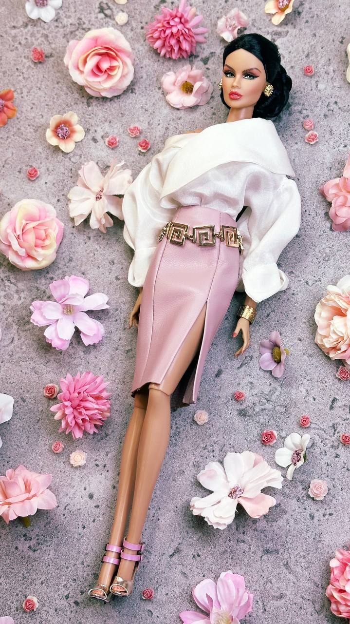 Seiden Bluse Body und Rock Leder Imitat für Integrity Toys Poppy Parker Fashion Royalty Nu Face