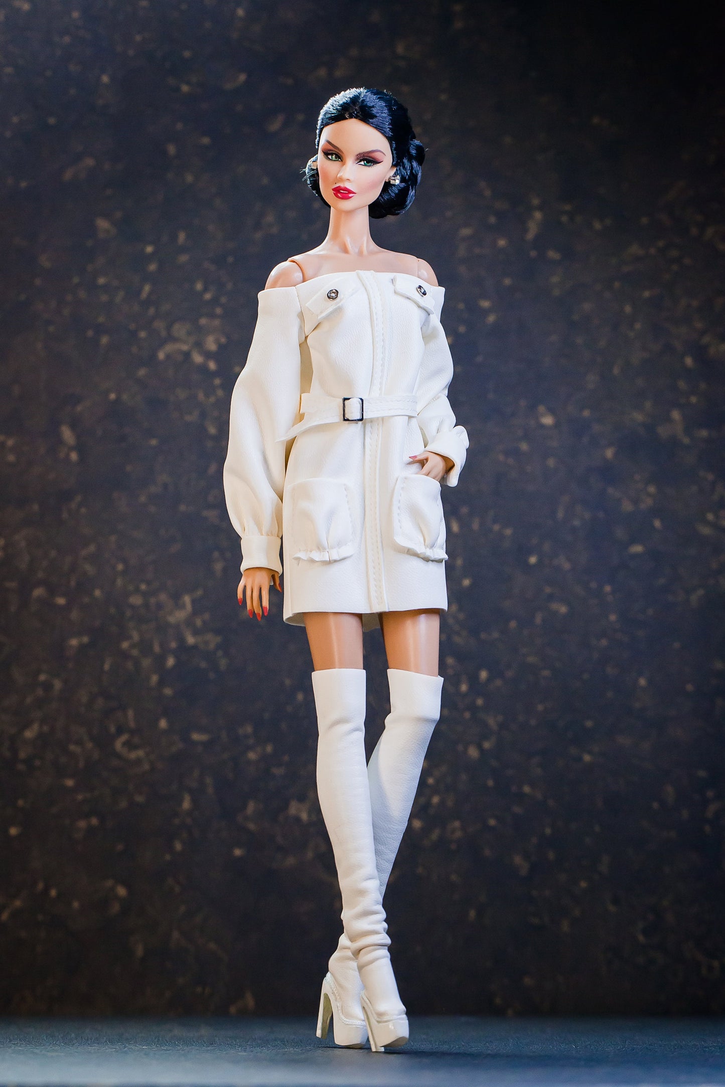 Dress and boots made of artificial leather Integrity Toys Poppy Parker Nu Face Fashion Royalty dolls
