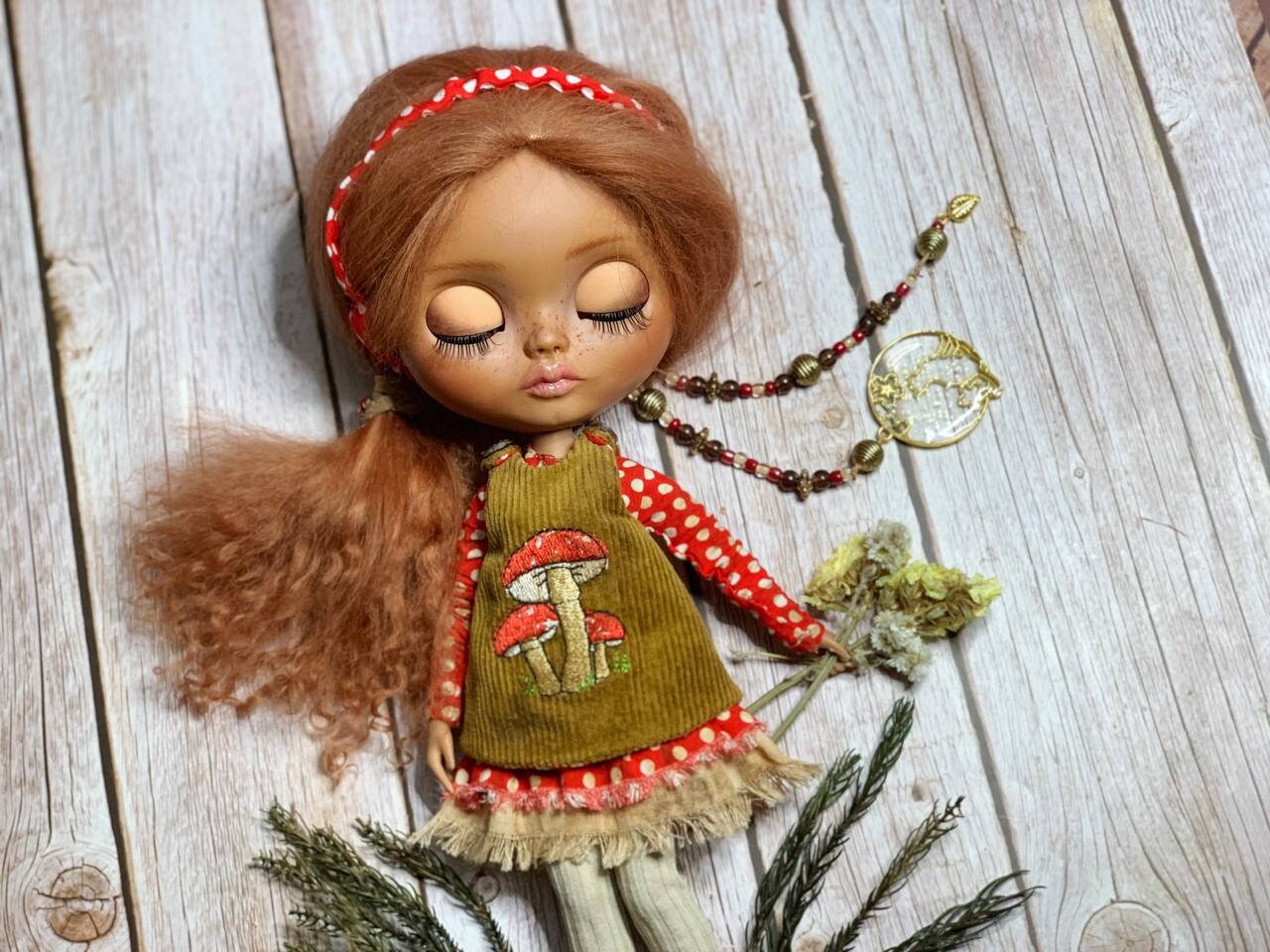 PDF Digital Pattern apron dress for Blythe 1:6 doll. YouTube VIDEO.