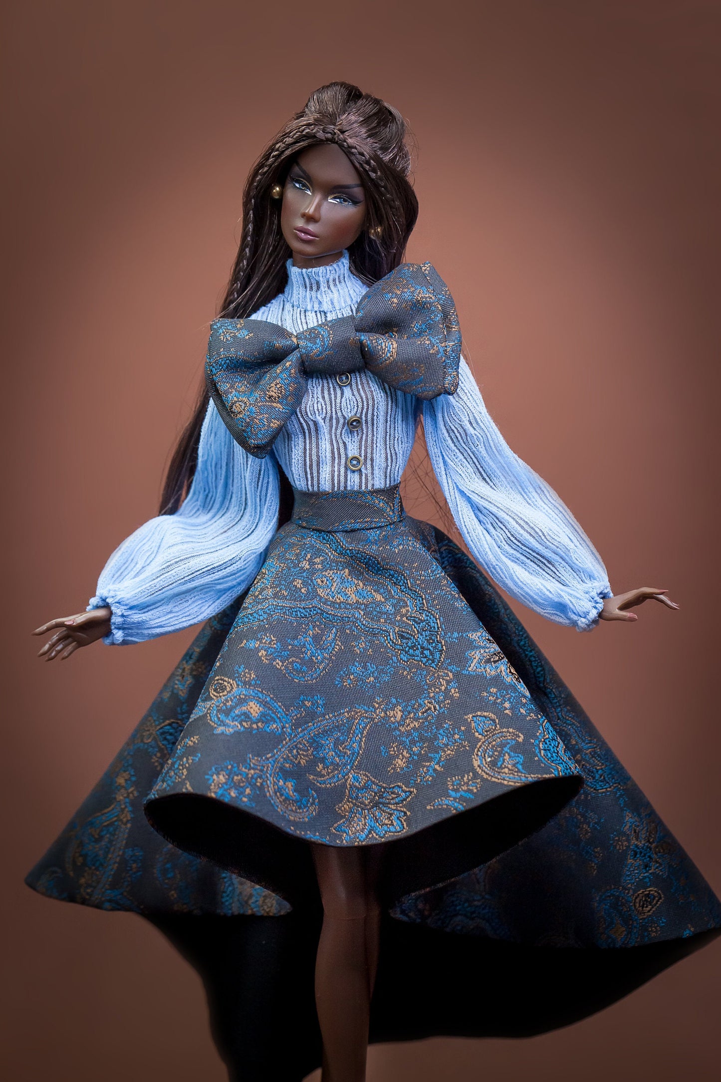 Body blouse and skirt blue for Integrity Toys Poppy Parker Fashion Royalty Nu Face