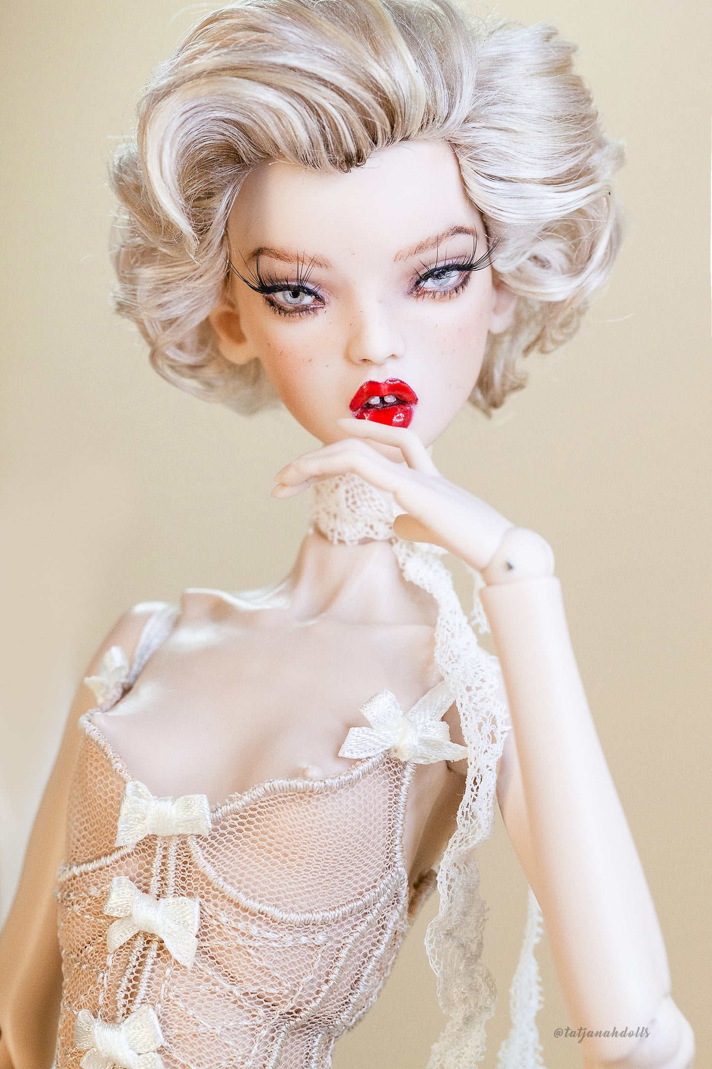 Edle Dessous für Popovy Sisters & Recast Puppen. Body Lingerie Corsage mit Strümpfen