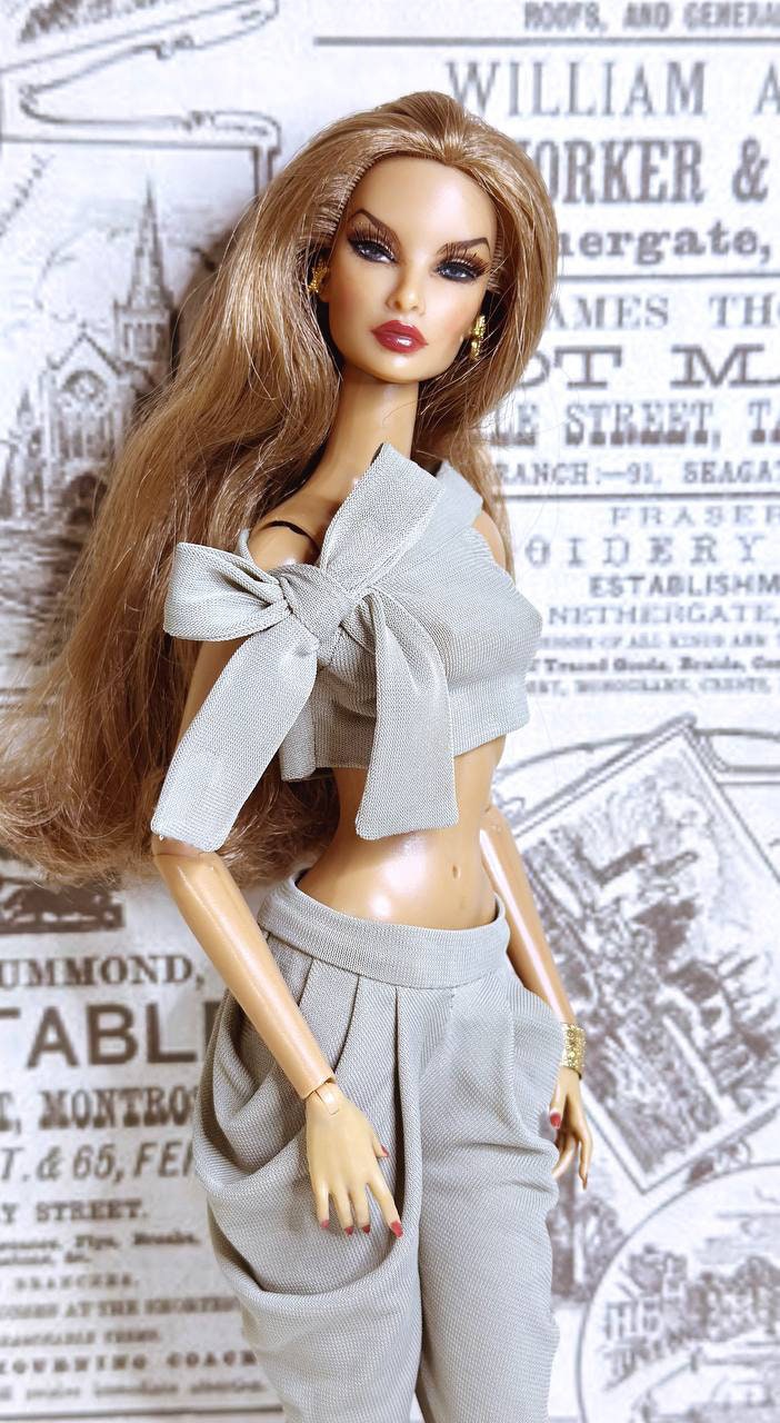 Pleated pants, top and T-shirt for 12 inch fashion dolls by Integrity Toys dolls