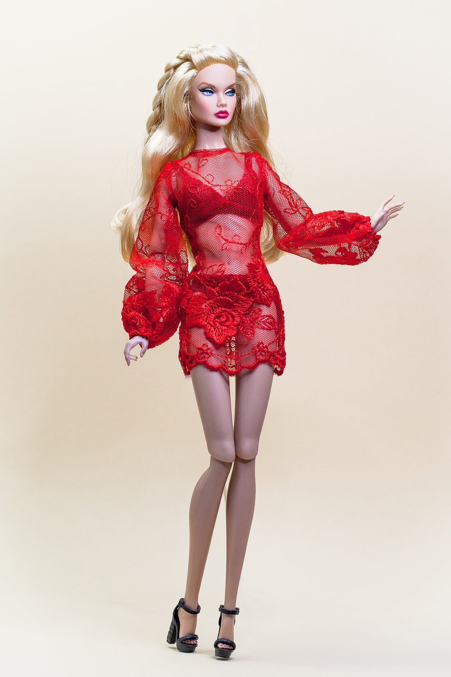 PDF Digital Pattern balloon sleeve dress for Poppy Parker Integrity toys. YouTube VIDEO.