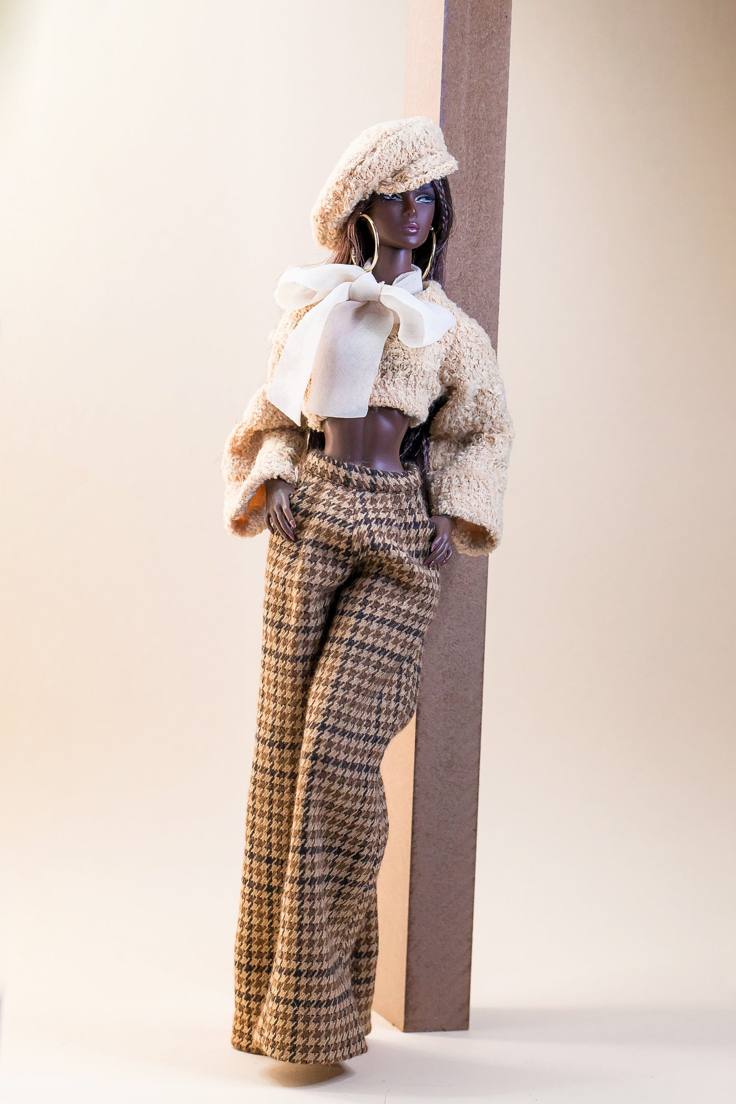 PDF Digital Pattern beret cap for Fashion Royalty Nu Face Integrity toys and BB dolls. VIDEO tutorial.