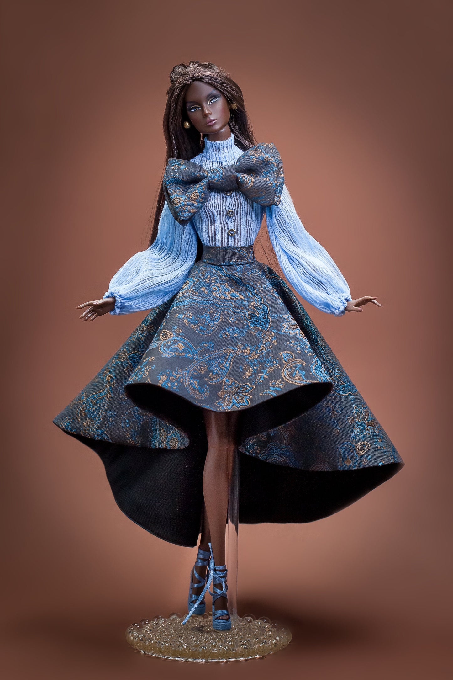 Body blouse and skirt blue for Integrity Toys Poppy Parker Fashion Royalty Nu Face