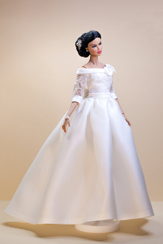 Wedding dress for Integrity toys Fashion Royalty Nu Face Poppy Parker 12 inch fashion dolls.