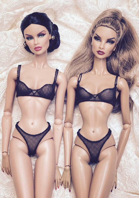 Delicate lingerie set for Fashion Royalty &amp; Nu Face dolls bra with panties