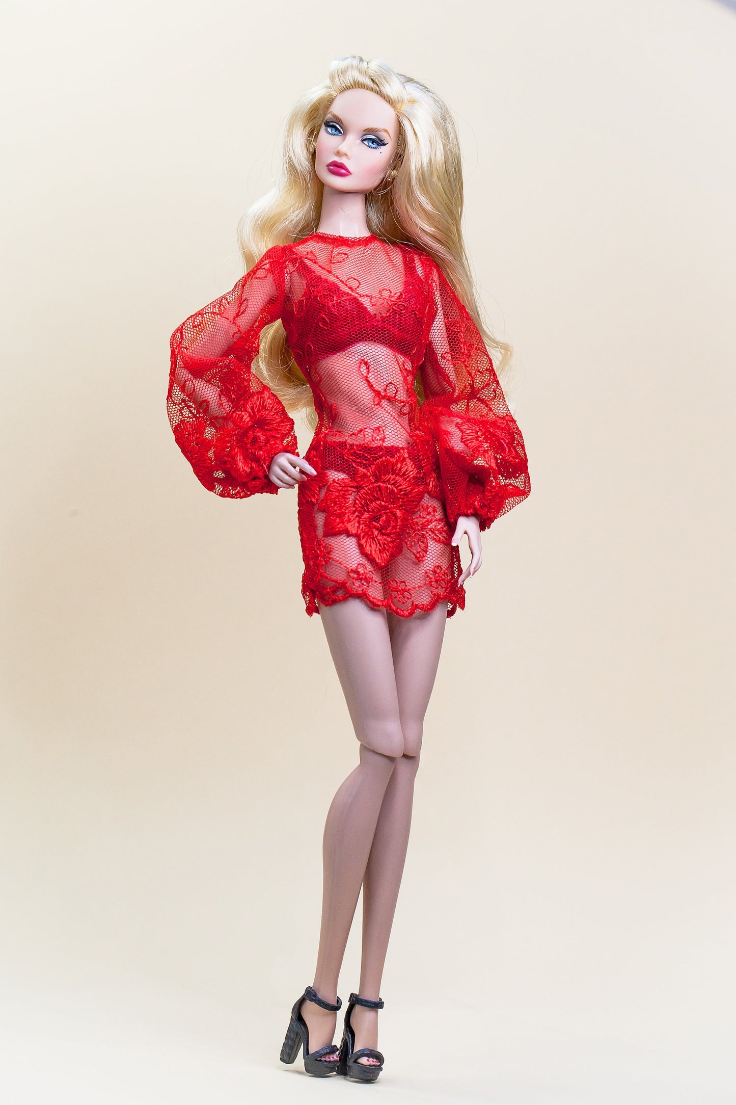 PDF Digital Pattern balloon sleeve dress for Poppy Parker Integrity toys. YouTube VIDEO.