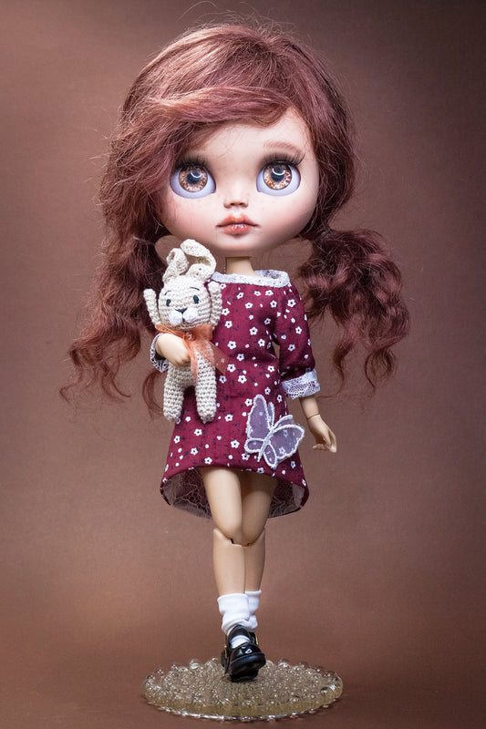 Mulberry dress for Blythe doll. Butterfly dress. 1:6 doll dress.