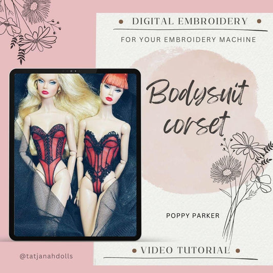 Digital Embroidery – Bodysuit Corset for Poppy Parker Integrity toys dolls