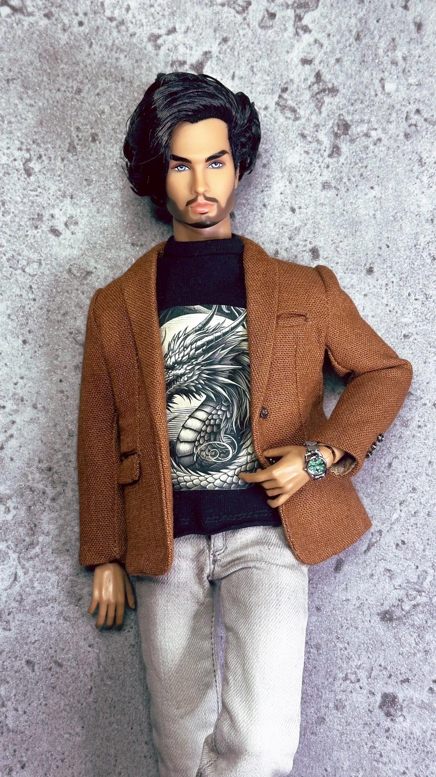 PDF Digital Pattern slim fit jacket coat for male FR HOMME Monarch doll Integrity toys. Video tutorial.