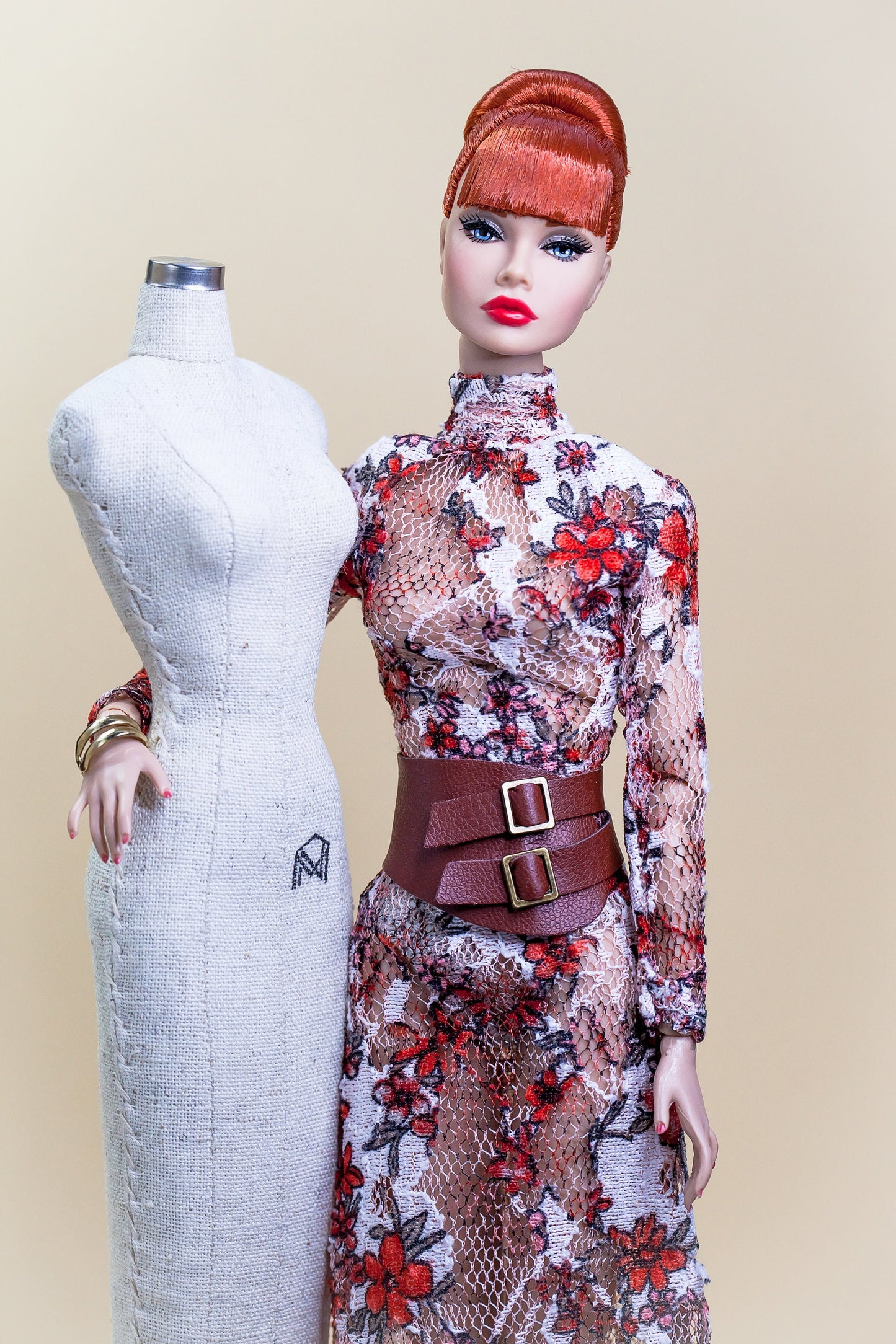 Long printed dress for Integrity Toys Poppy Parker Nu Face Fashion Royalty dolls