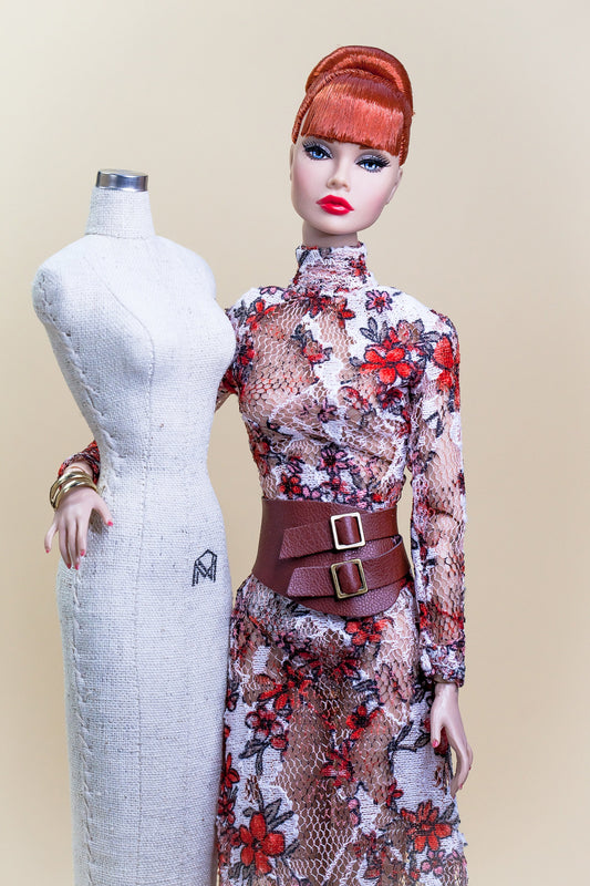 Long printed dress for Integrity Toys Poppy Parker Nu Face Fashion Royalty dolls