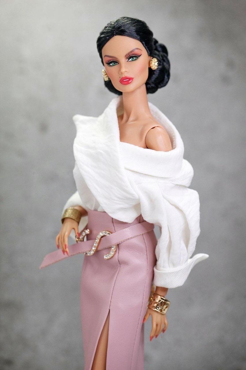 Blouse body and skirt leather imitation for Integrity Toys Poppy Parker Fashion Royalty Nu Face