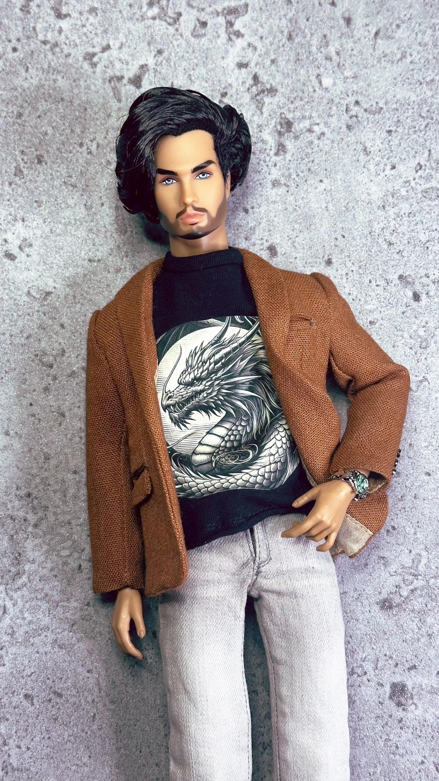 PDF Digital Pattern slim fit jacket coat for male FR HOMME Monarch doll Integrity toys. Video tutorial.