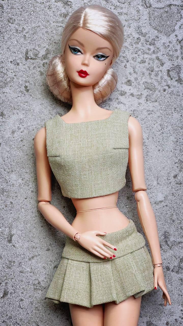 PDF Digital Pattern pleated skirt and top for Fashion Royalty, Nu Face, Poppy Parker, BBMTM, BBSS dolls. + Video tutorial