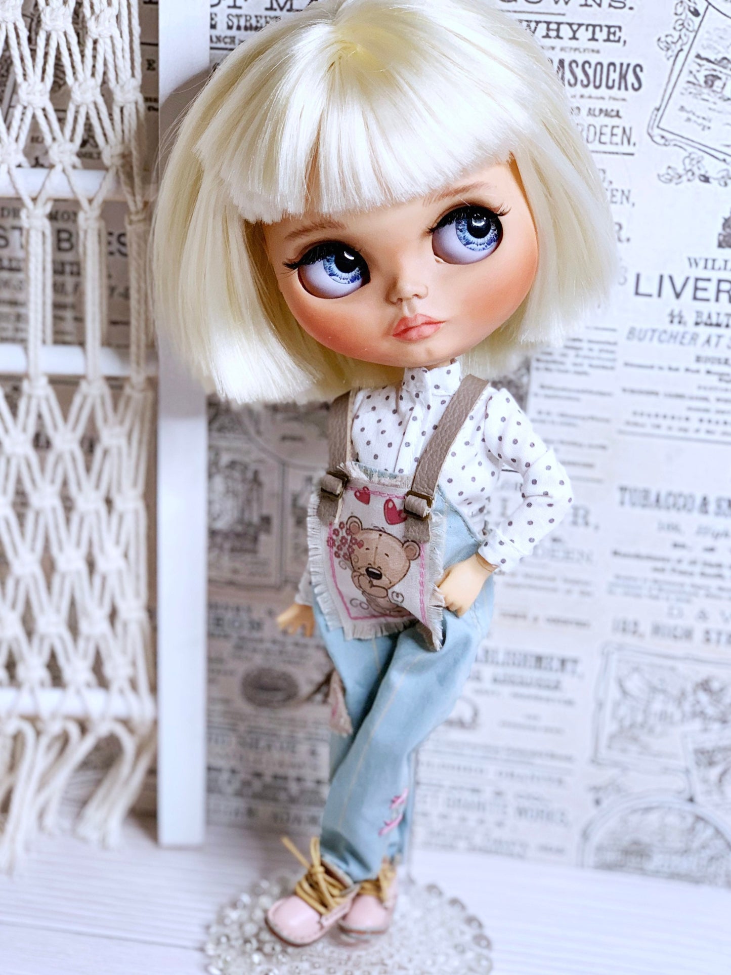 Blythe Outfit: Overalls and Shirt for Dolls. Clothes for 30 cm Dolls