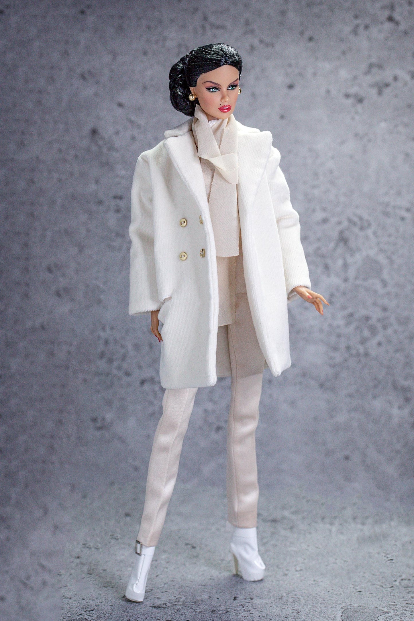 Elegant trench coat for Integrity Toys Poppy Parker Fashion Royalty Nu Face