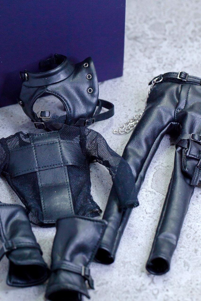 Leather Gothic Punk Outfit for FR Homme Integrity Toys Male Fashion Royalty Doll