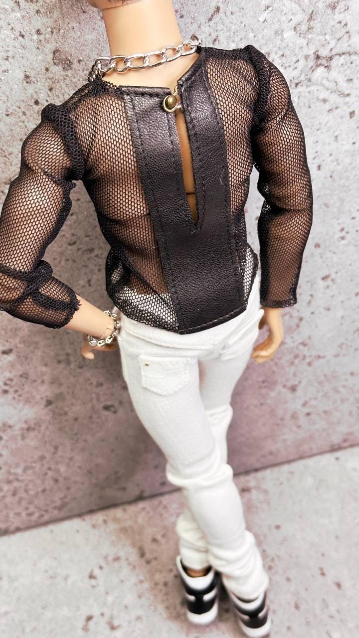 PDF Digital Pattern skinny jeans for male FR HOMME Monarch doll Integrity toys. With realistic pockets and zipper. Video.