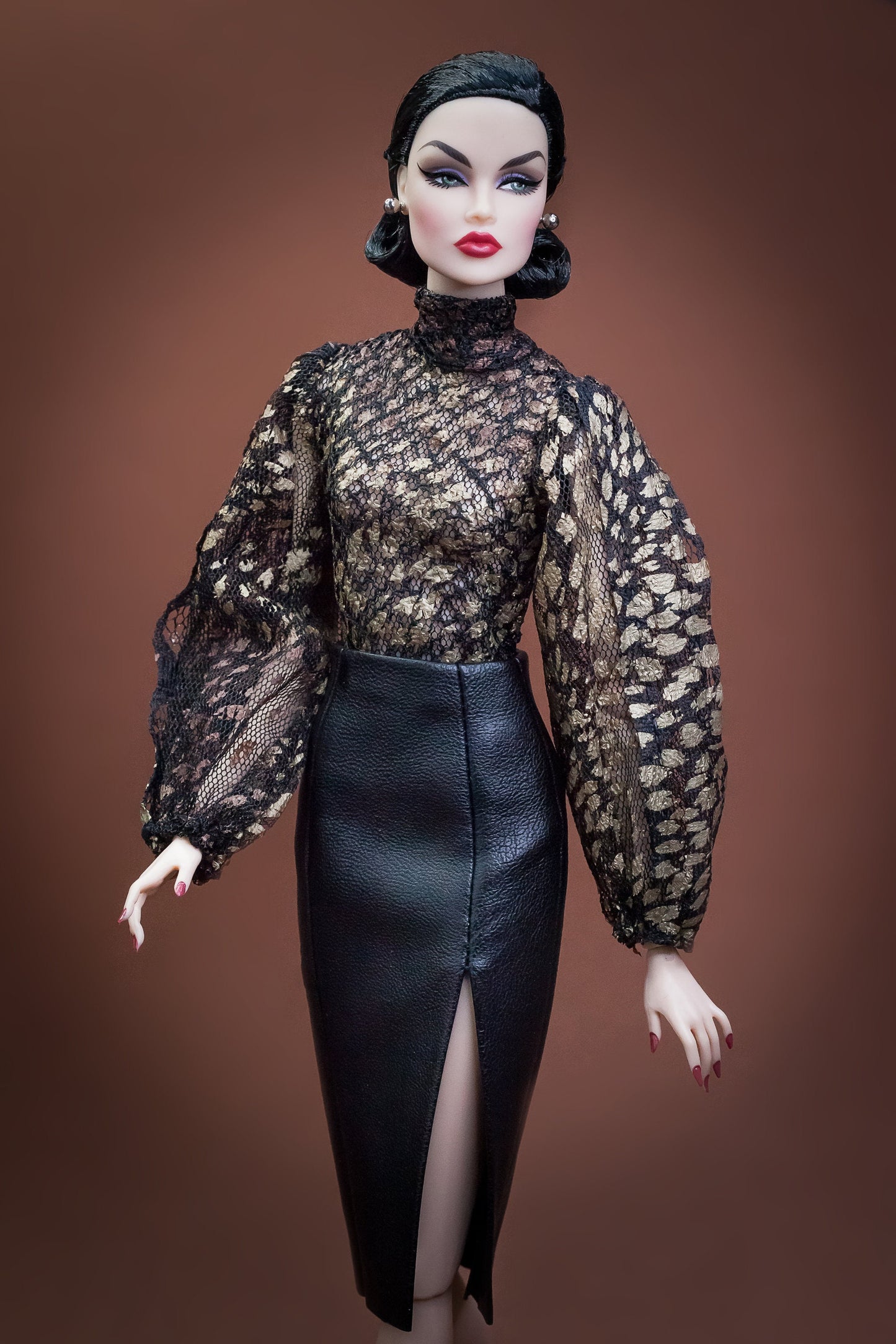 Body and skirt leather imitation for Integrity Toys Poppy Parker Fashion Royalty Nu Face dolls