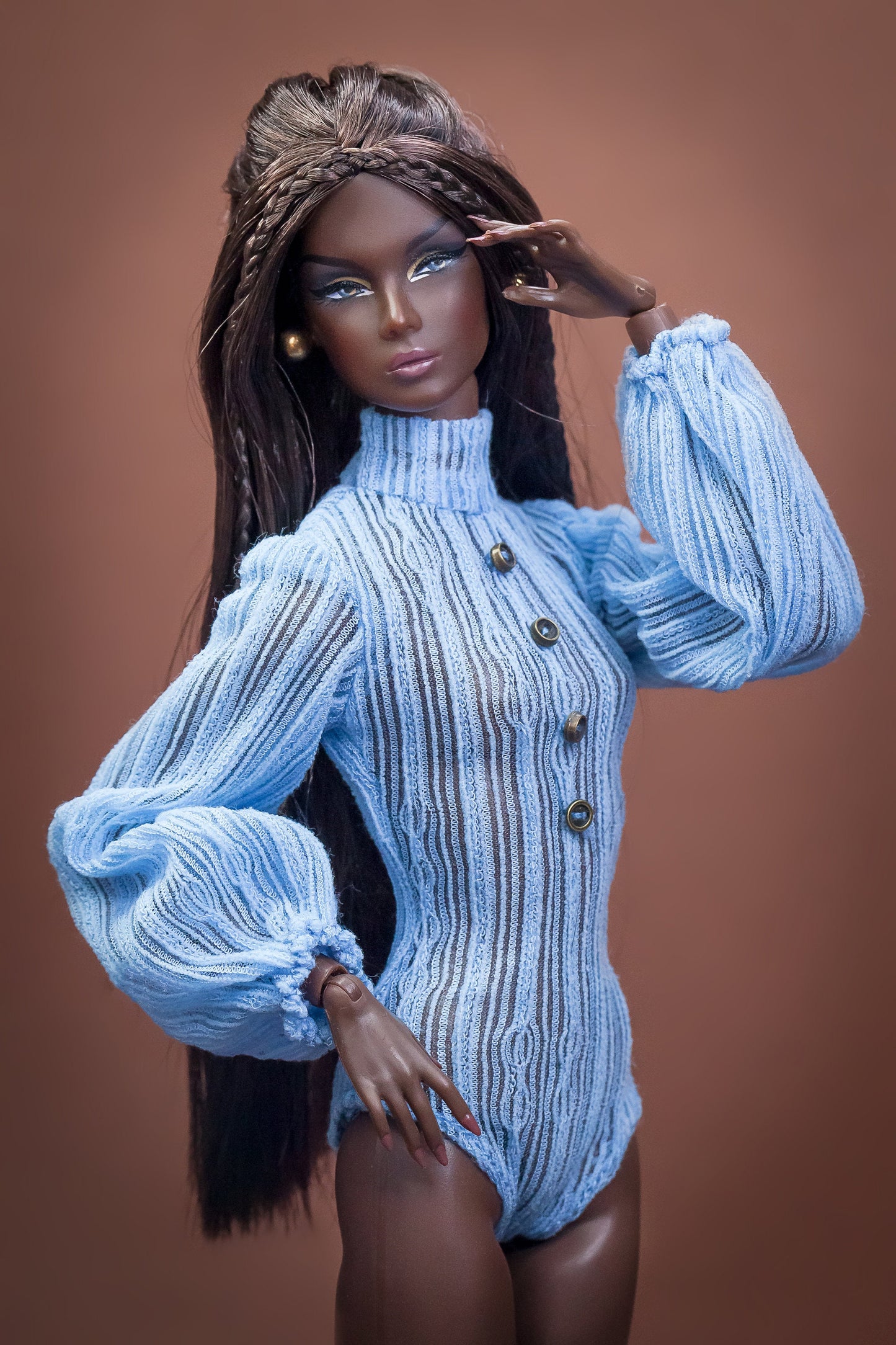 PDF Digital Pattern balloon sleeve body for Fashion Royalty Nu Face doll Integrity toys. Youtube VIDEO tutorial.