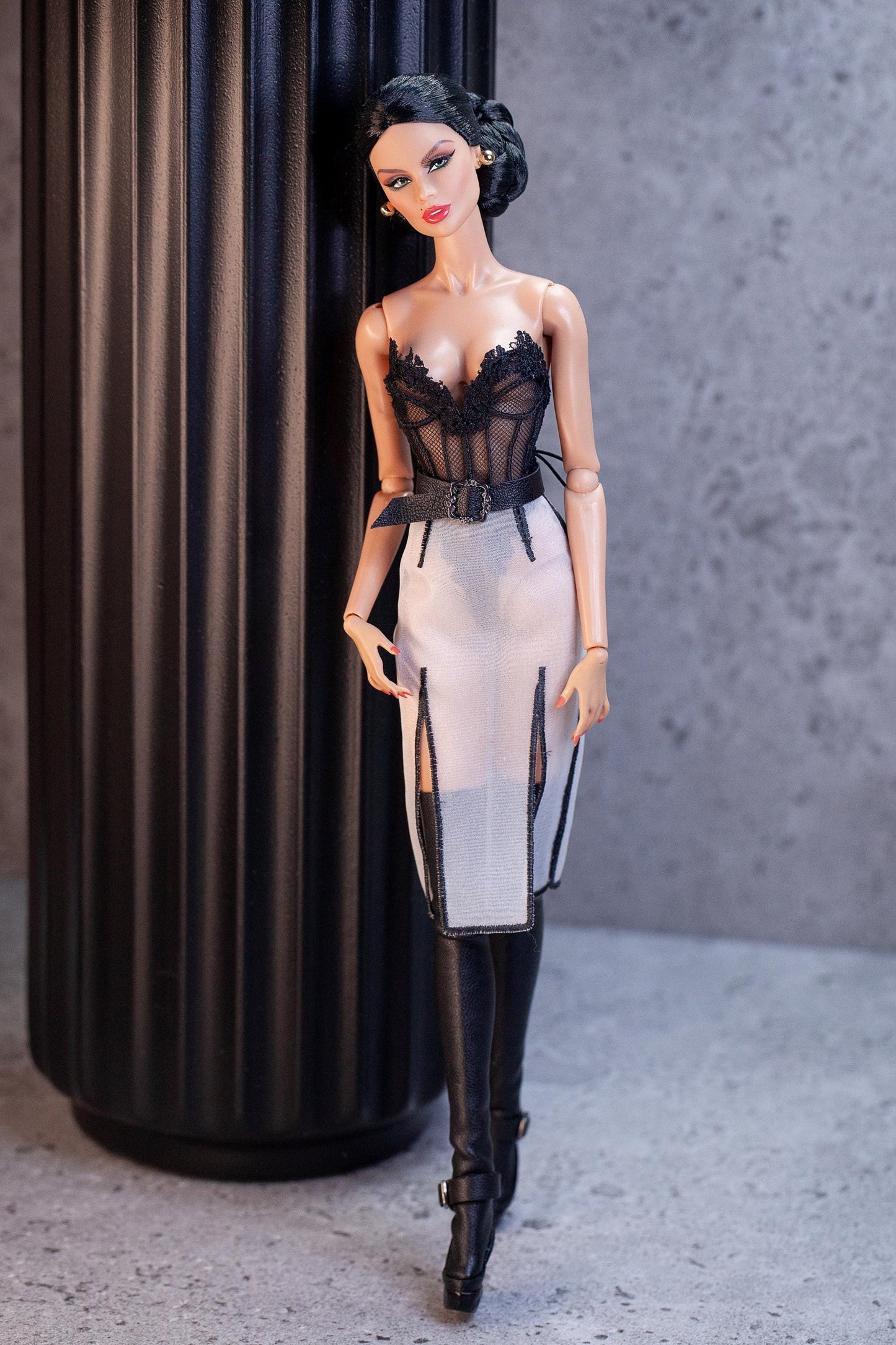 Digital Embroidery &amp; Sewing Pattern – skirt with slits for Fashion Royalty, Nu Face Dolls