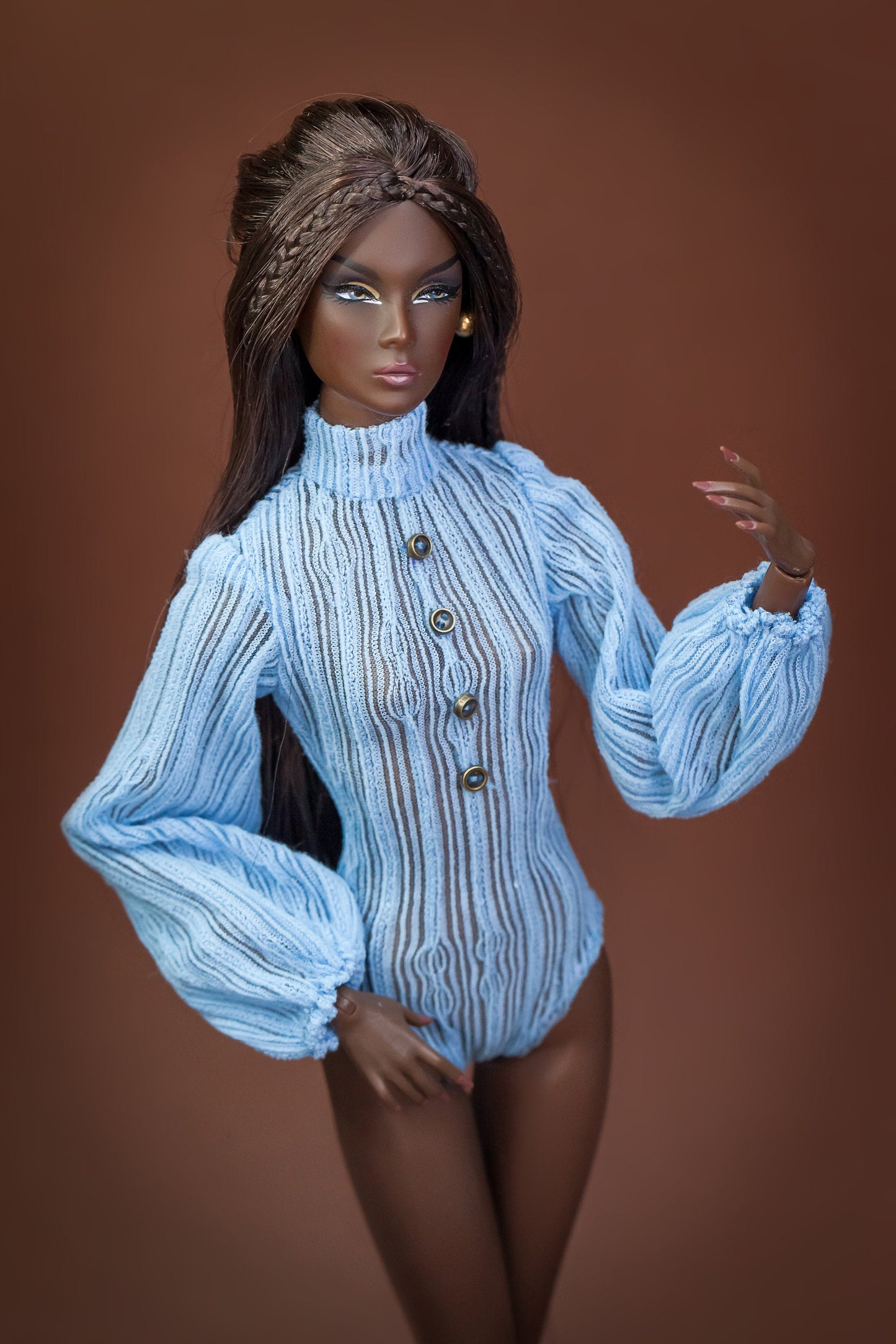 Body blouse and skirt blue for Integrity Toys Poppy Parker Fashion Royalty Nu Face