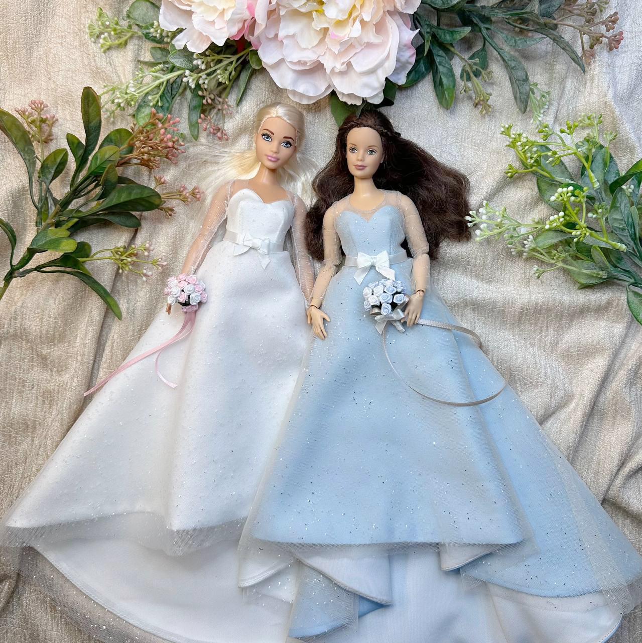 PDF Digital Pattern bridal dress, ball gown dress for BB Curv. dolls. Video tutorial.