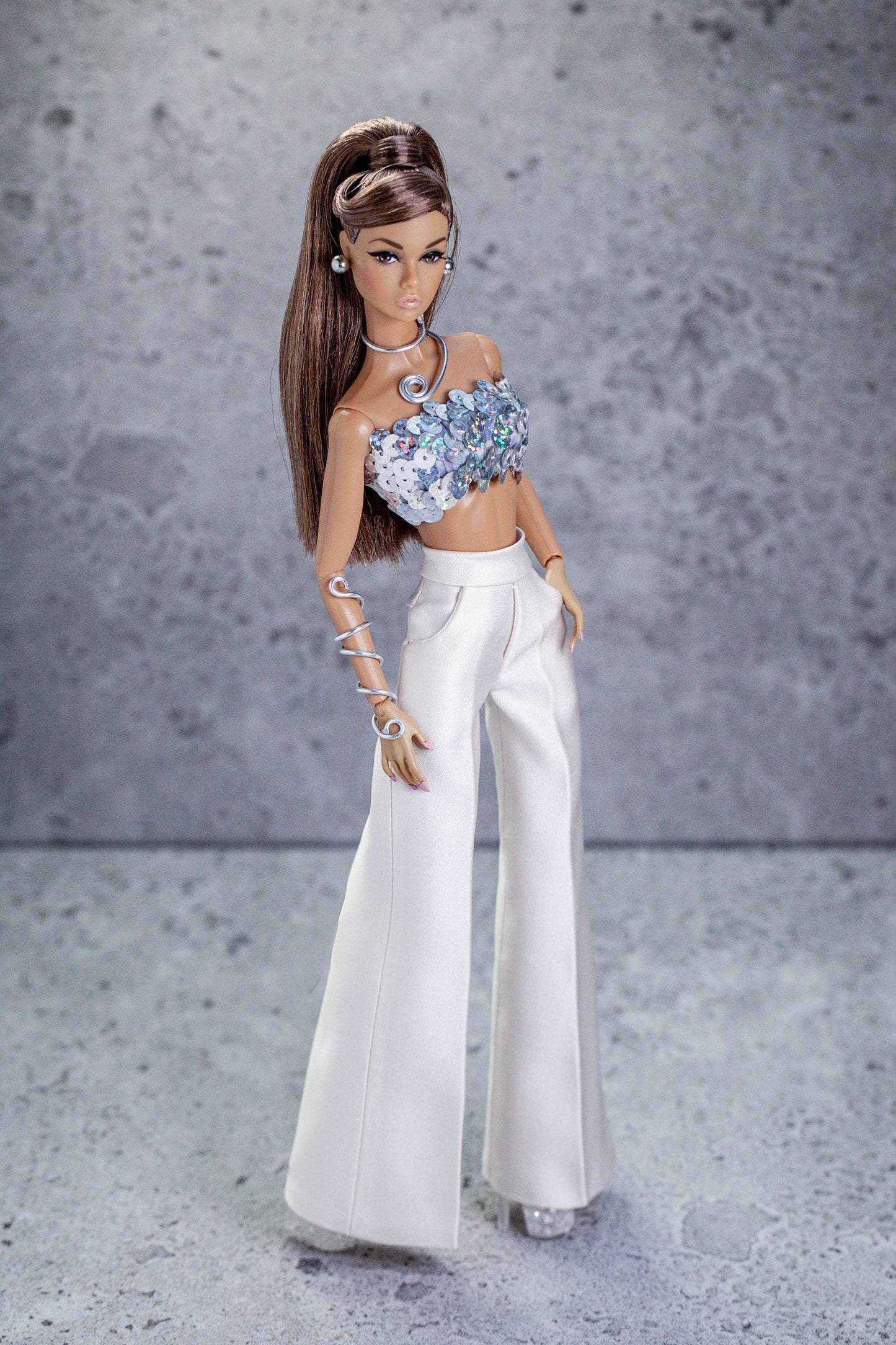 Pants and sequin top for Integrity Toys Poppy Parker Fashion Royalty Nu Face fashion dolls