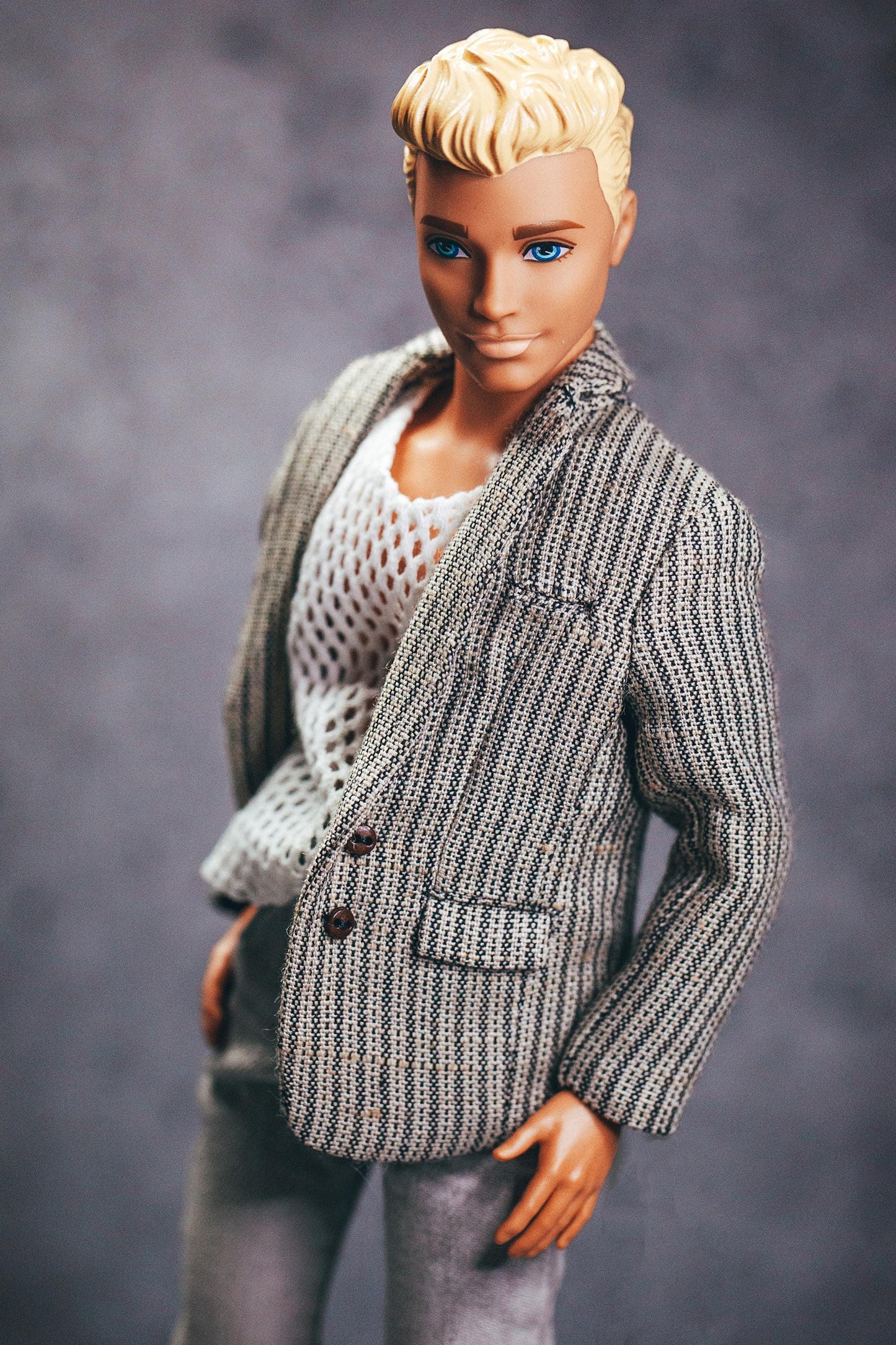 PDF Digital Pattern slim fit jacket coat for 1:6 12" male MTM fashion doll. Video tutorial.